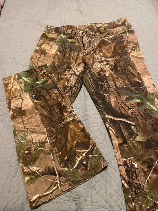 High Maintenance Camo Denim - Women’s Flare Wide-Leg Camouflage Jeans - Green/Brown